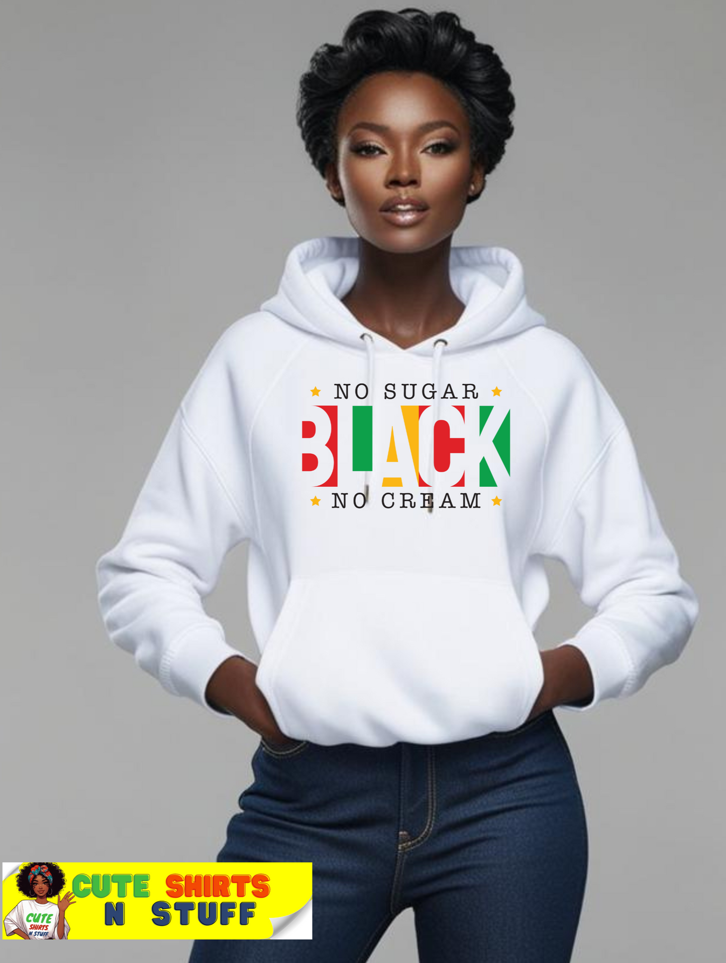 Black No Sugar No Cream Unisex hoodie