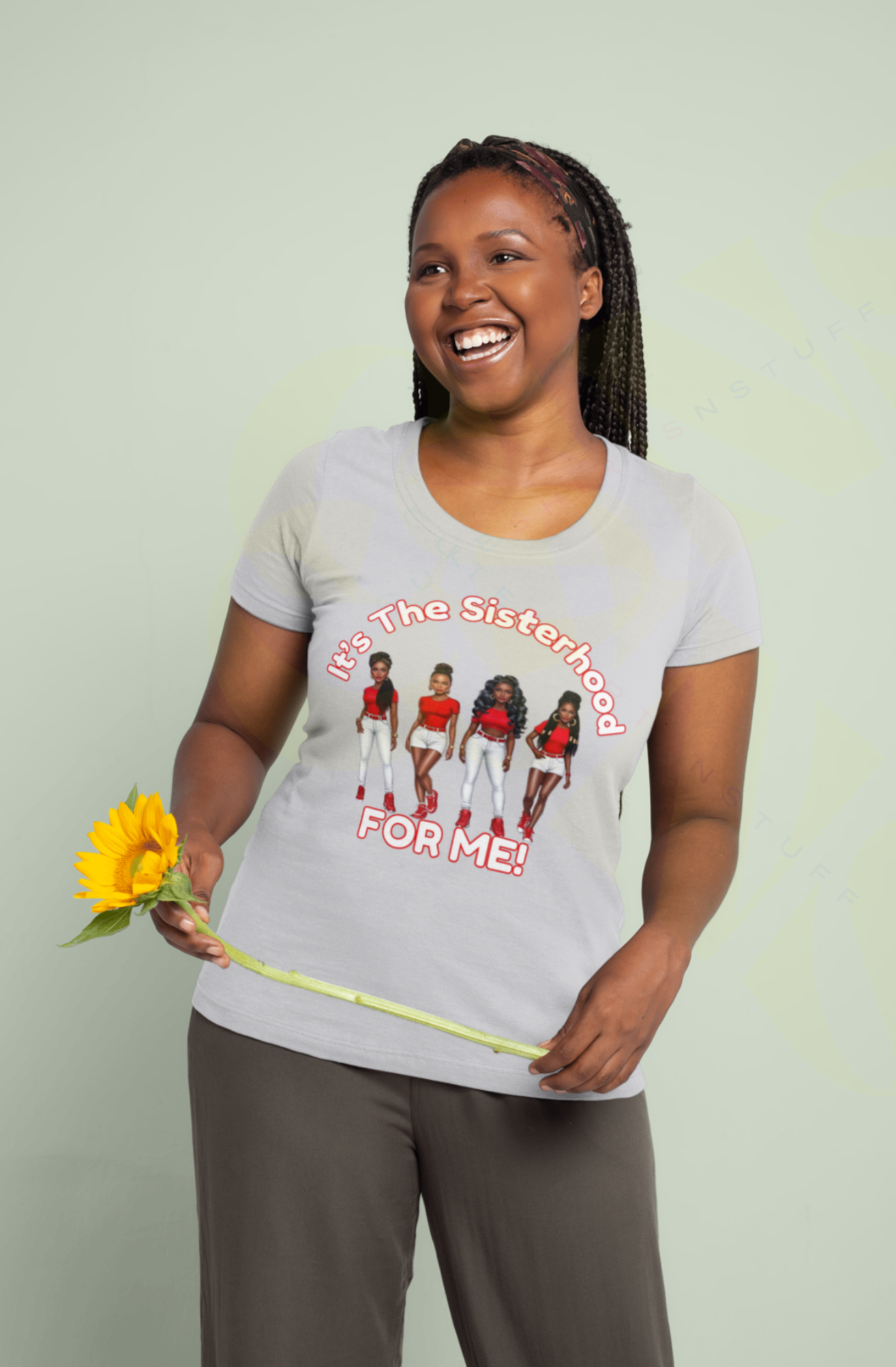 Sisterhood Women's Tee, Feminine Red & White Shirt, Ladies Graphic Top, Girl Power T-Shirt, Women's Empowerment Clothing, Women's Casual Tee