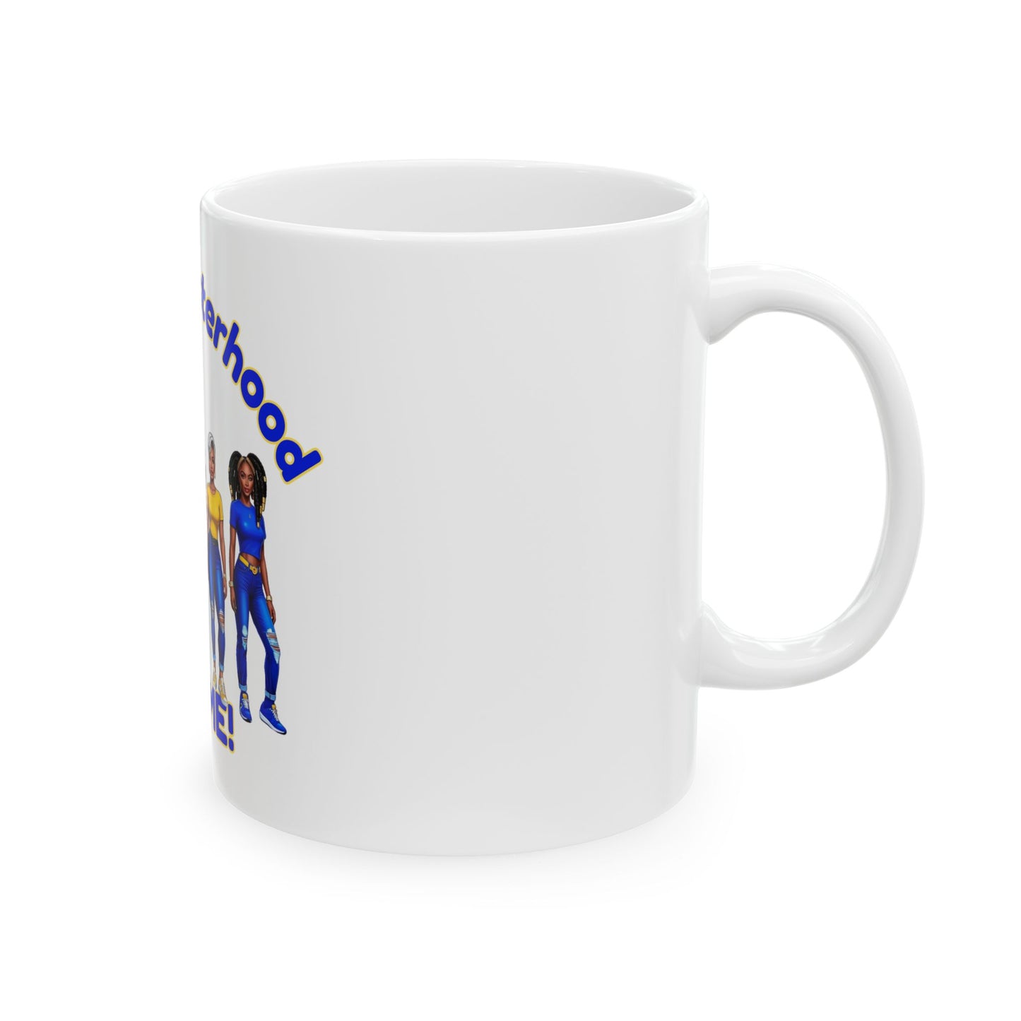 Sisterhood Ceramic Mug Blue and Gold