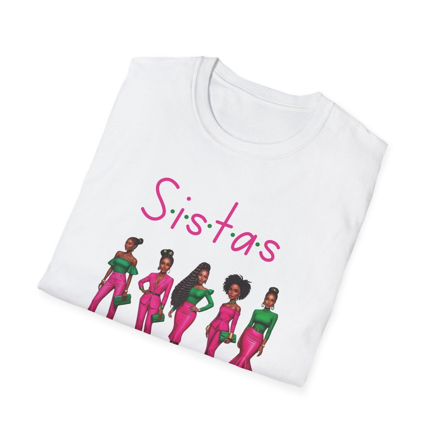Black Women Pink and Green Unisex T-Shirt, Stylish African American Girls Tee, Feminine Fashion Top, Trendy Melanin Shirt, Diversity Graphic